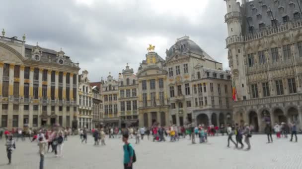 Het oude stadsplein Brussel — Stockvideo