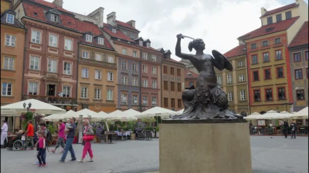 Plaza del casco antiguo en Warsaw — Vídeos de Stock