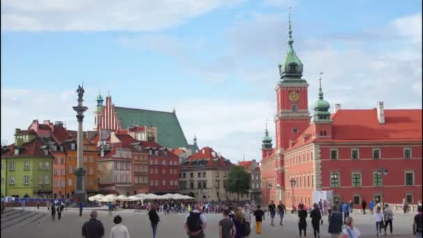 Alun-alun kota tua di Warsawa — Stok Video