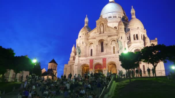 在巴黎的大教堂神圣之心 — 图库视频影像