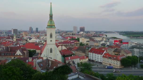 Bratislavské staré město zobrazení — Stock video