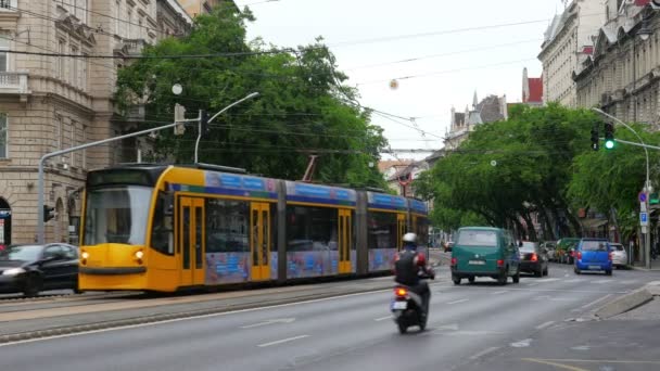 Budapeşte'de sokak trafik — Stok video