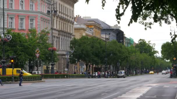 Gatutrafik i budapest — Stockvideo