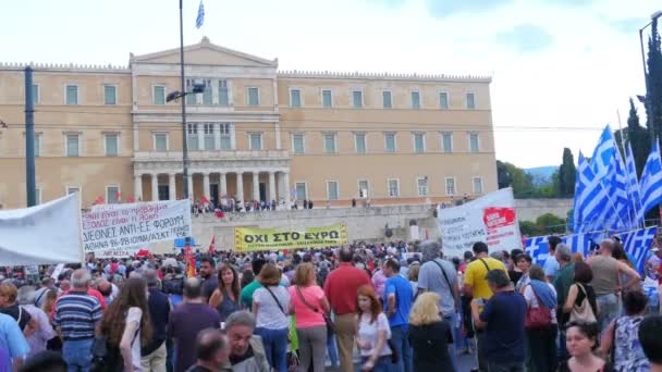 Protests view in Athens — Stock Video