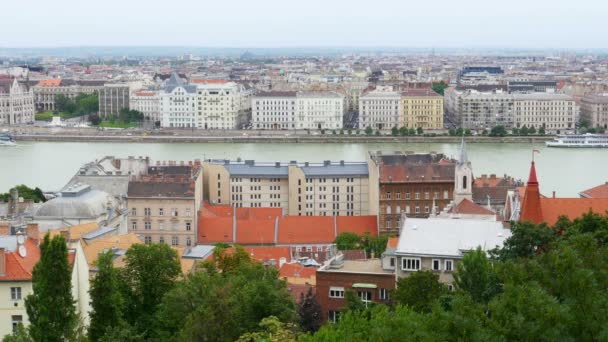 Vackra Budapest stadsutsikt — Stockvideo