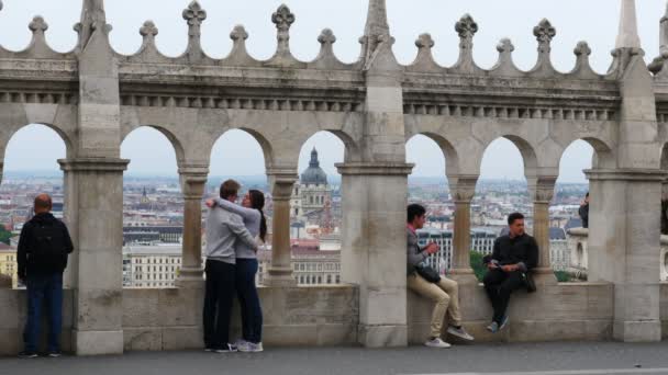 Bastione dei pescatori a Budapest — Video Stock