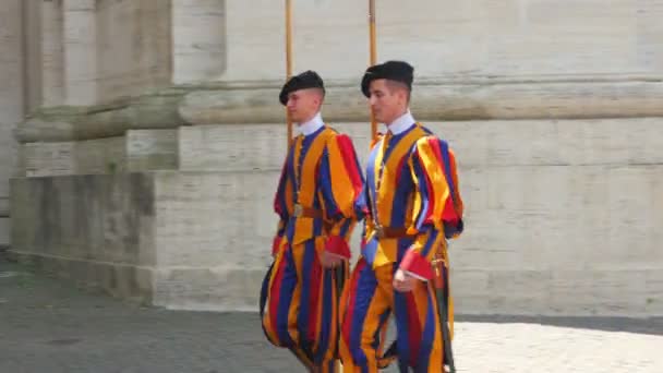 Swiss Guards of Pope — Stock Video