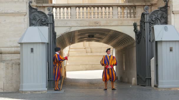 Swiss Guards of Pope — Stock Video