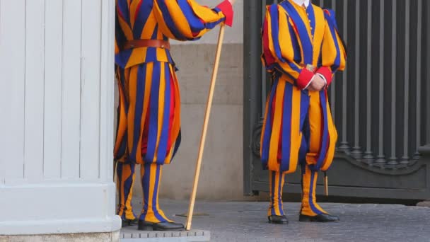 Swiss Guards of Pope — Stock Video