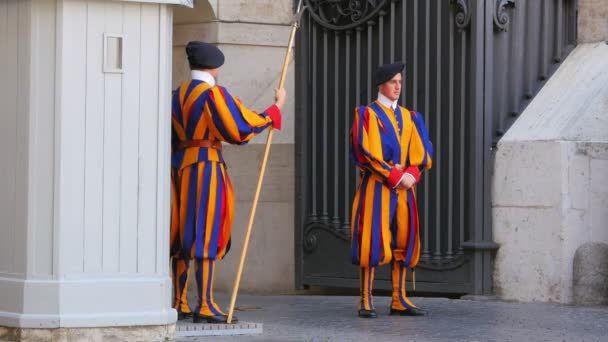 Swiss Guards of Pope — Stock Video