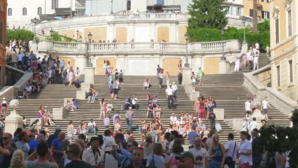 Praça espanhola em Roma — Vídeo de Stock