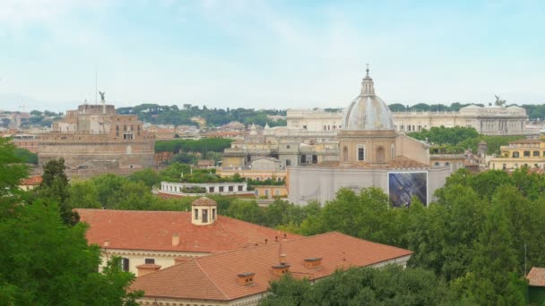 Mooi uitzicht op de stad Rome — Stockvideo
