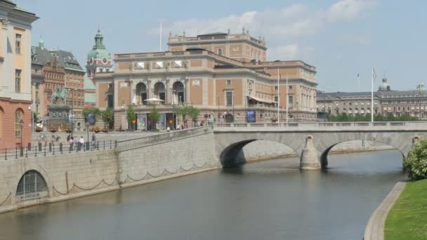 Uitzicht op de stad Stockholm oude — Stockvideo