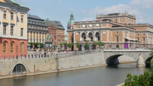 Вид на старый город Стокгольма — стоковое видео