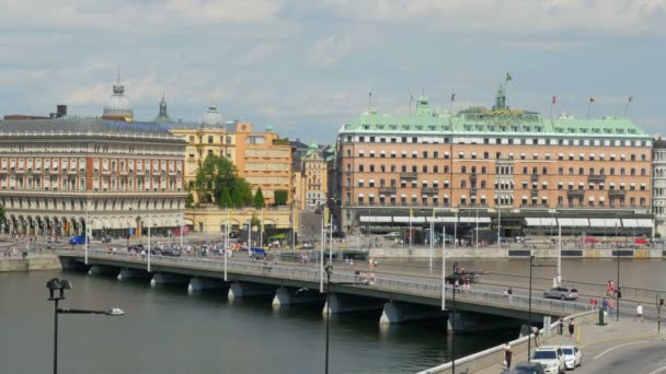 Stockholm gamla stadsutsikt — Stockvideo