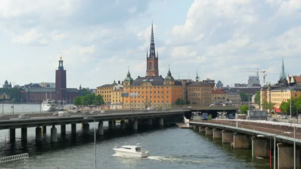 Stockholm vue sur la vieille ville — Video