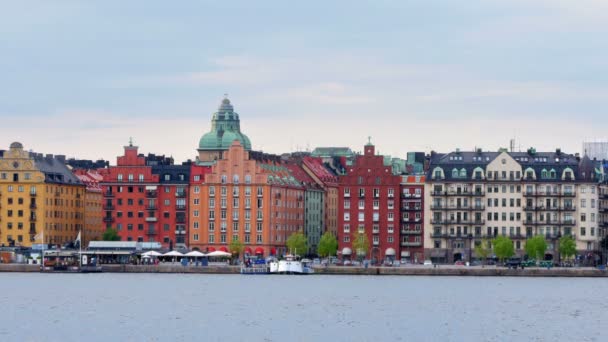 Вид на старый город Стокгольма — стоковое видео