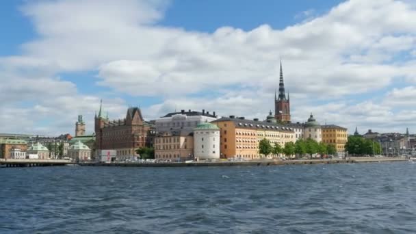 Stockholm vue sur la vieille ville — Video