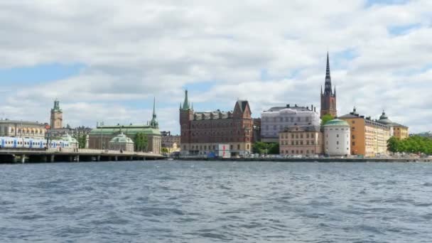 Pemandangan kota tua Stockholm — Stok Video