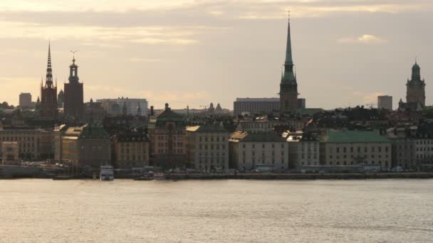 Stockholm vue sur la vieille ville — Video