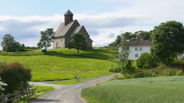 Het parcours van de pelgrims in Noorwegen — Stockvideo