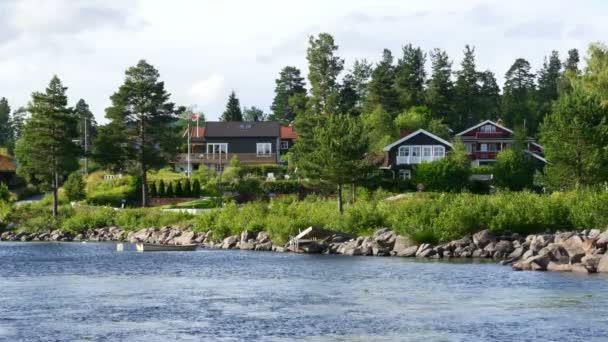 Schöner randsfjord see — Stockvideo