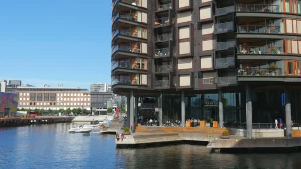 Moderní budovy v Oslu — Stock video