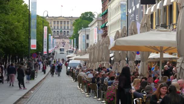 Karl johans gate utcára néző — Stock videók