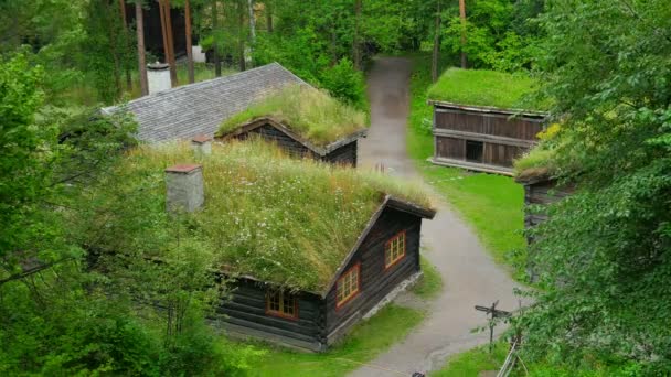 Красивая норвежская деревня — стоковое видео