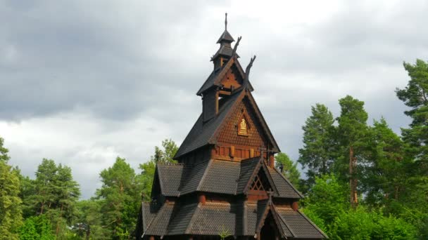 Historical stave church — Stock Video