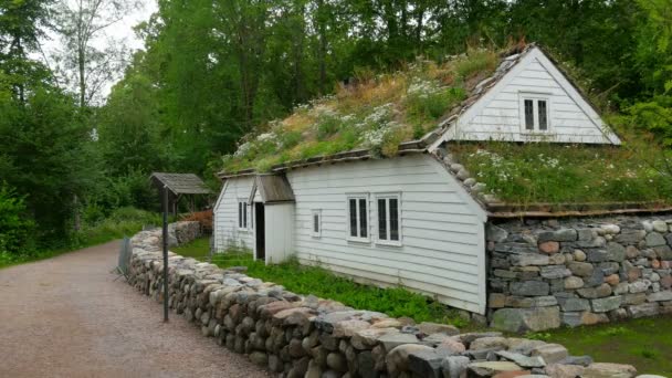 Schönes norwegisches Dorf — Stockvideo