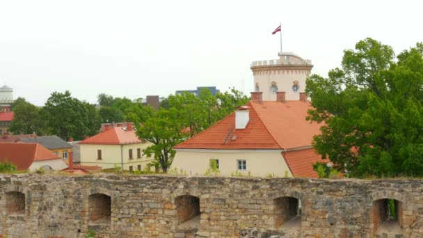 Цесисский замок в Латвии — стоковое видео