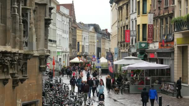Ghent şehir manzaralı turist — Stok video