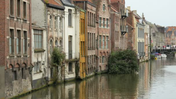 Mooi uitzicht op de stad Ghent — Stockvideo