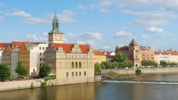 Charles bridge and castle in Prague — Stock Video