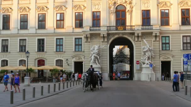 Ανάκτορο Hofburg δρόμου στη Βιέννη — Αρχείο Βίντεο
