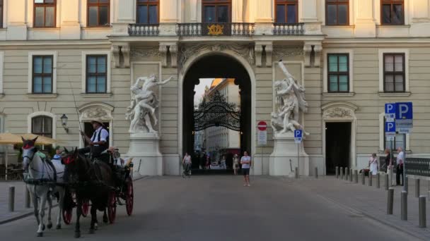 Hofburg Sarayı Viyana'da sokak — Stok video