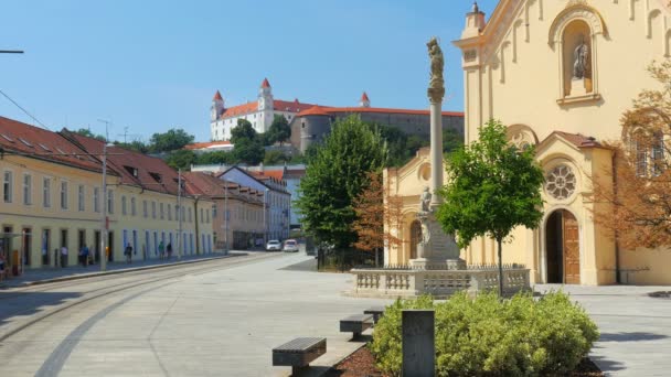 Bratislavské staré město zobrazení — Stock video