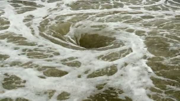 Natural whirlpool in water — Stock Video
