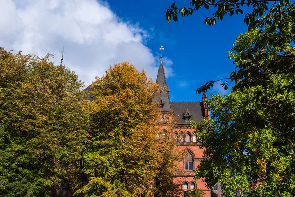 Historisk Byggnad Hösten Staden Rostock Tyskland — Stockfoto