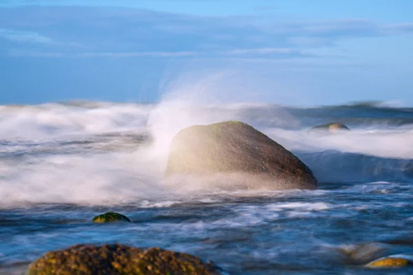 Pedras Costa Mar Báltico Perto Warnemuende Alemanha — Fotografia de Stock