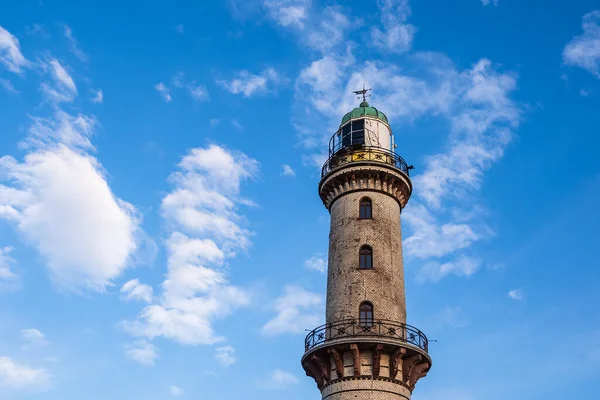 Warnemuende Almanya Daki Deniz Fenerine Bakın — Stok fotoğraf