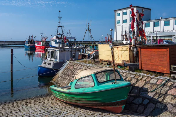 Rybářské Lodě Přístavu Sassnitz Ostrově Ruegen Německo — Stock fotografie