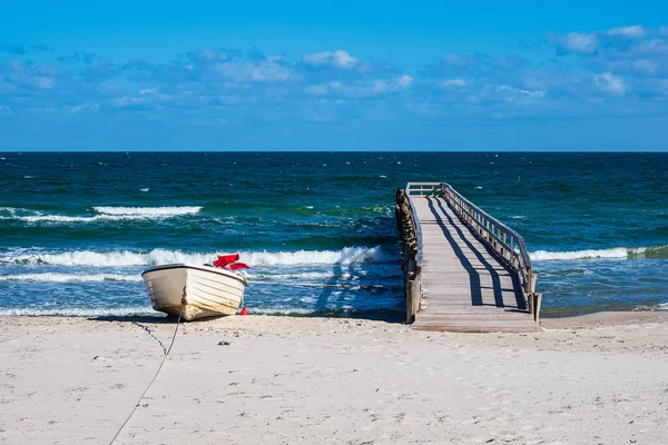 Bateau Pêche Sur Côte Mer Baltique Zingst Allemagne — Photo