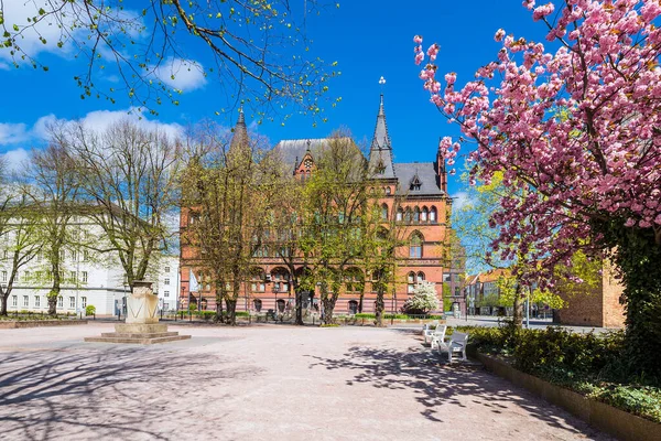 Primavera Con Edificios Históricos Ciudad Rostock Alemania —  Fotos de Stock