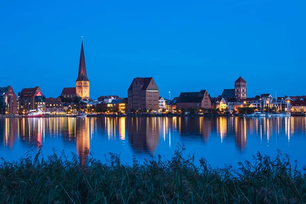 Pohled Řeku Warnow Města Rostock Německo — Stock fotografie