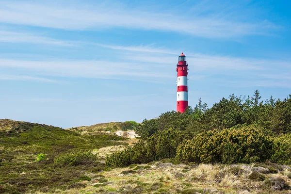 Maják Wittduenu Ostrově Amrum Německo — Stock fotografie