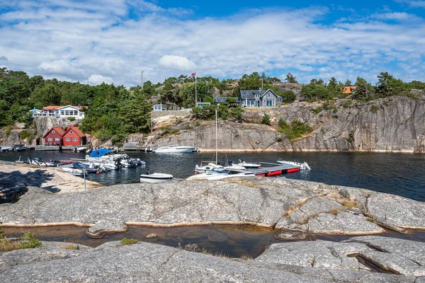 Pequeno Porto Baía Paradisbukta Noruega — Fotografia de Stock
