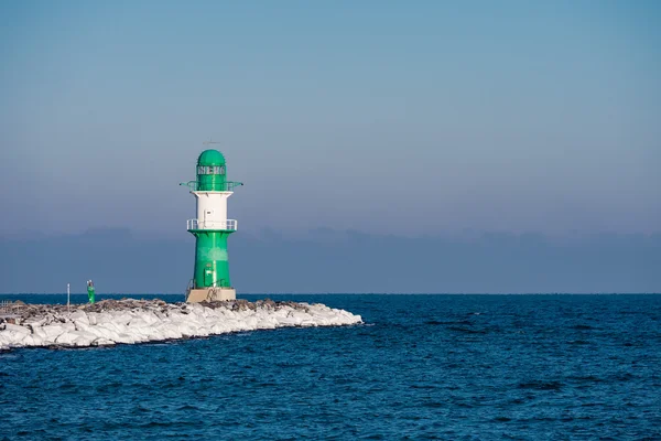 Mole in Warnemuende in winter — Stock Photo, Image