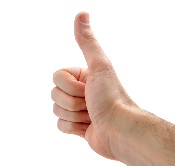 Male hand showing thumbs up sign — Stock Photo, Image